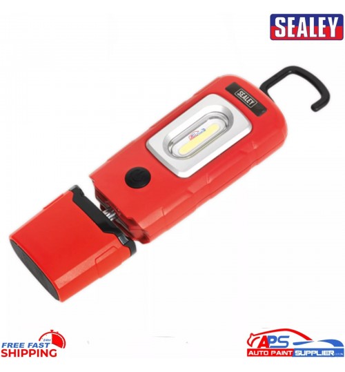 Sealey 360° 3W COB & 1W LED Rechargeable Inspection Lamp Red LED3601R